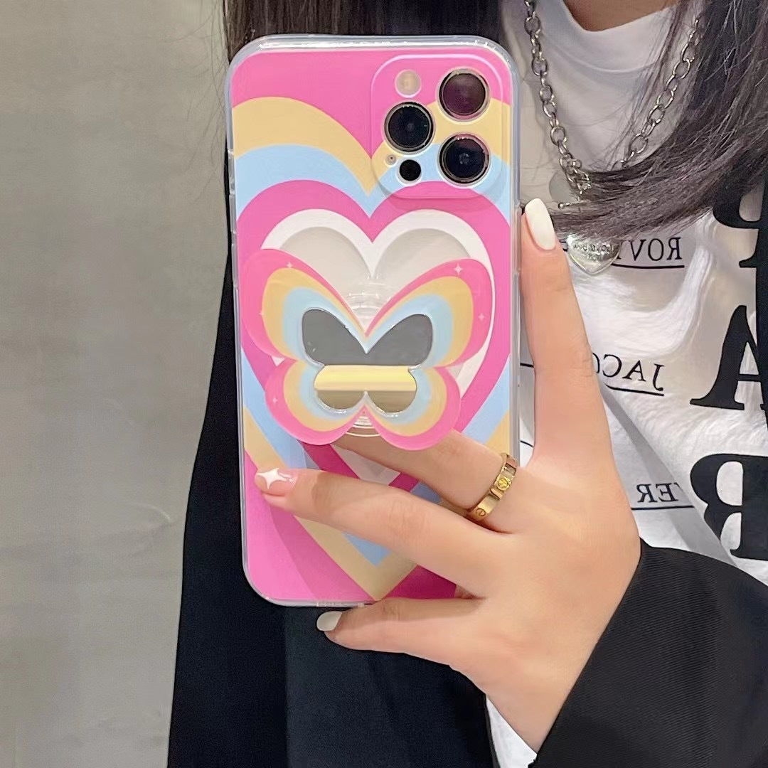 Color Butterfly Stand Silicone Phone Case ARZ