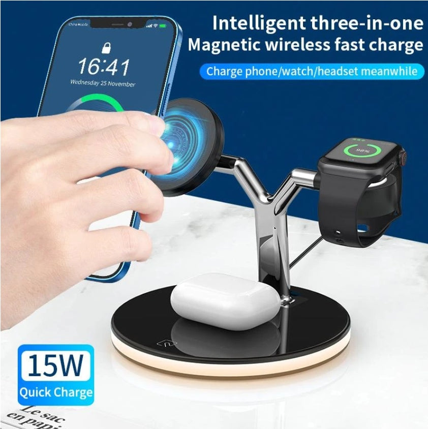 Compatible with Apple , Magnetic Suction Wireless Charger Three In One Wireless Charger ARZ