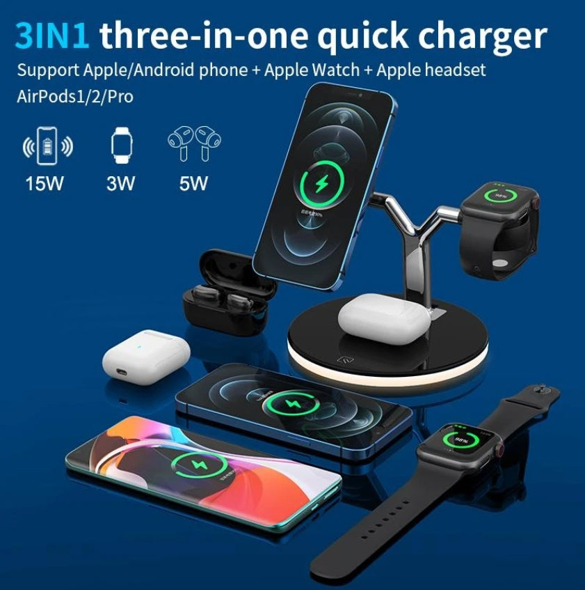 Compatible with Apple , Magnetic Suction Wireless Charger Three In One Wireless Charger ARZ