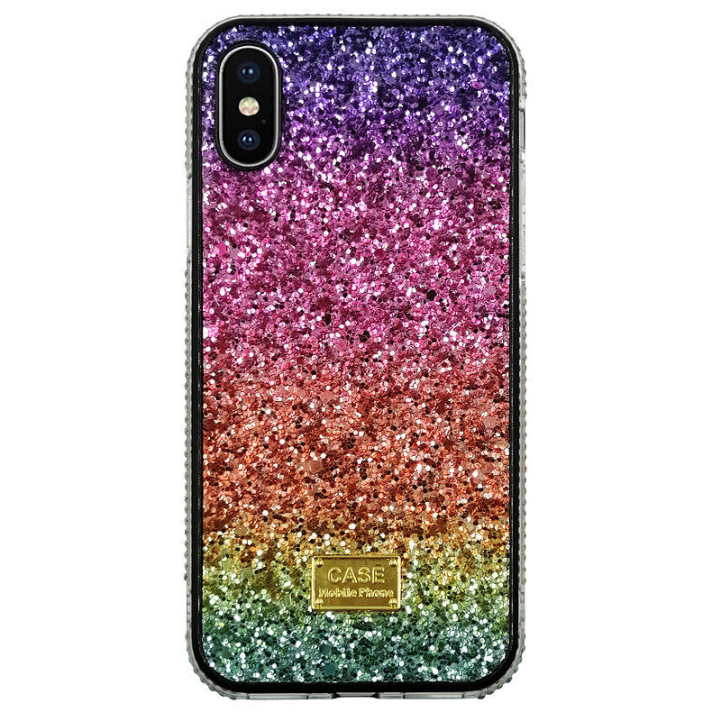 New Phone Case Suitable For Rainbow Pasted Leather Diamond Mobile Phone Case ARZ