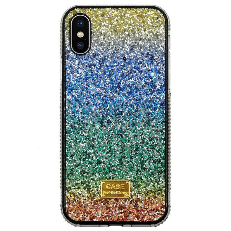 New Phone Case Suitable For Rainbow Pasted Leather Diamond Mobile Phone Case ARZ