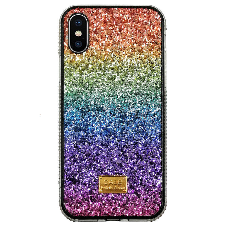 New Phone Case Suitable For Rainbow Pasted Leather Diamond Mobile Phone Case ARZ