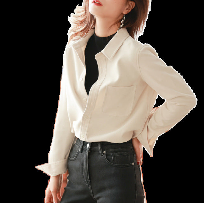 Stathickened Outer Long-Sleeved Shirt Women's Autumn And Winter Cking Shirts ARZ