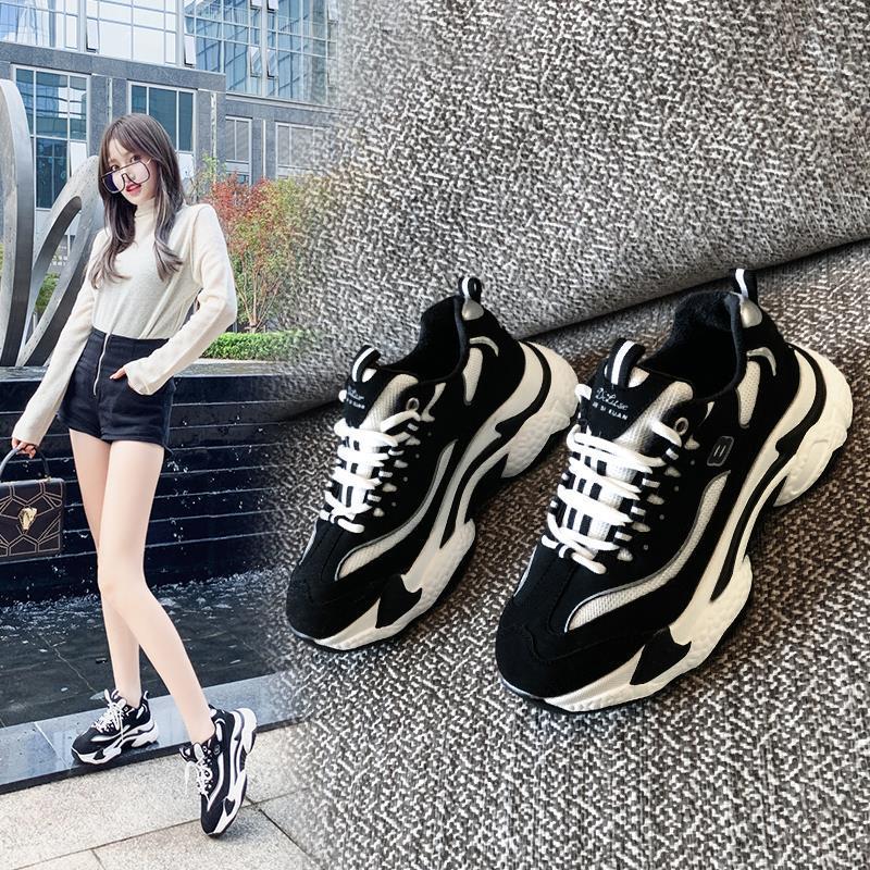 Women's Thick Soled Single Shoes Casual Height Increasing Sports Shoes Women ARZ