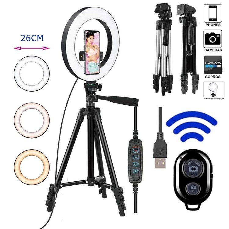 Compatible with Apple, LED Selfie Photography Ring Light Tripod Makeup Light ARZ