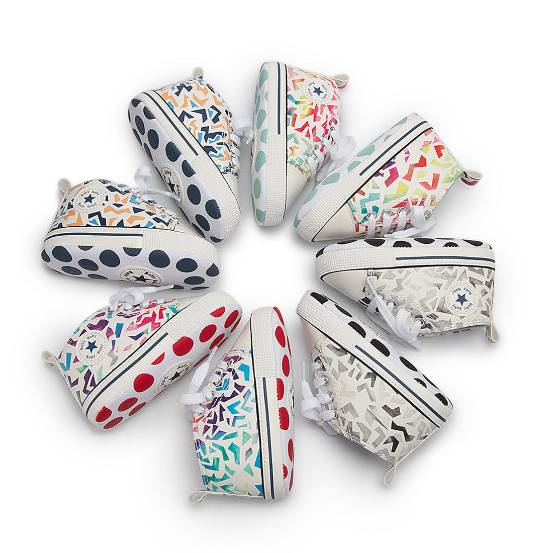 Baby Shoes Color Graffiti Baby Canvas Shoes Soft Sole Toddler Shoes ARZ