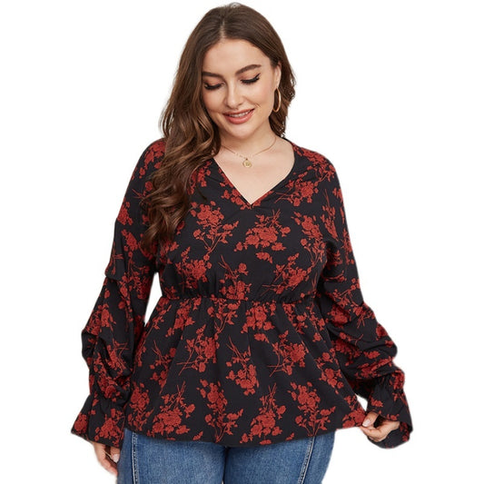 Fat Women Plussize Vneck Shirt Shirts Spring Top ARZ