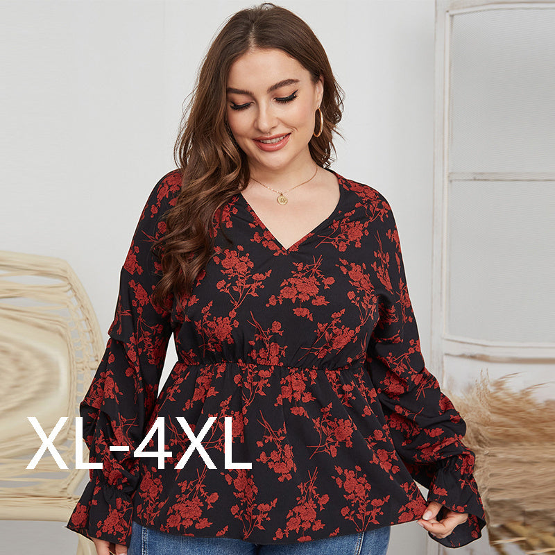 Fat Women Plussize Vneck Shirt Shirts Spring Top ARZ