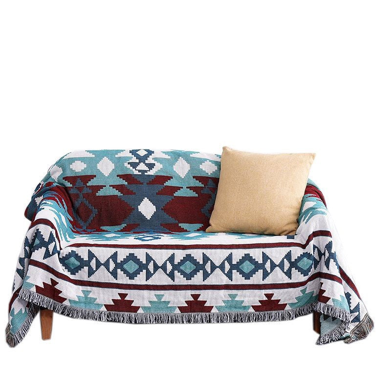 Bohemian Knitted Throw Thread Blanket on the Bed Sofa Plaid ARZ