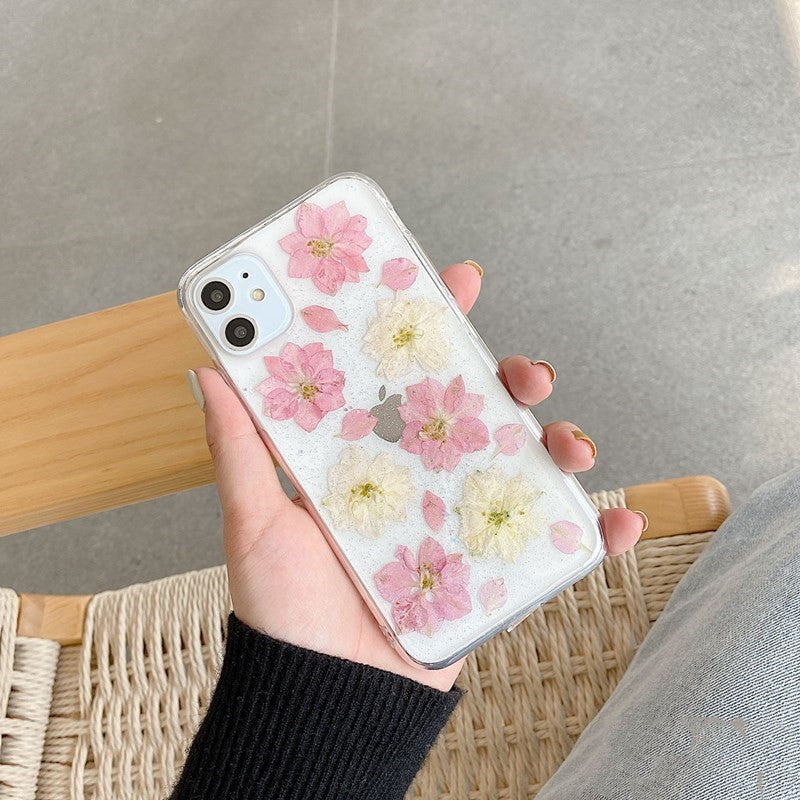 Hyuna handmade real flowers for OPPOreno5pro mobile phone case 4se soft reno2z, 3pro transparent ace2 female ARZ