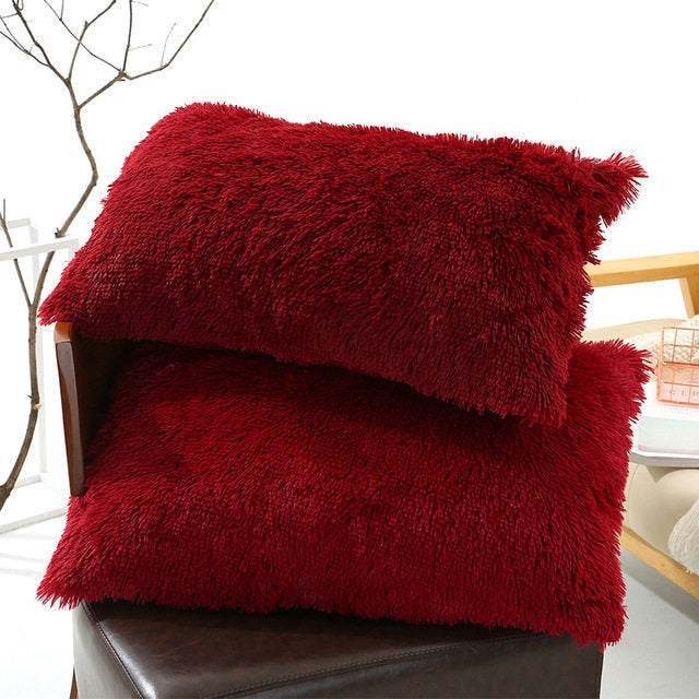 Plush Pillow Case Winter Warm Long Fluffy Slee ARZ