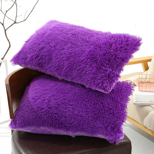 Plush Pillow Case Winter Warm Long Fluffy Slee ARZ