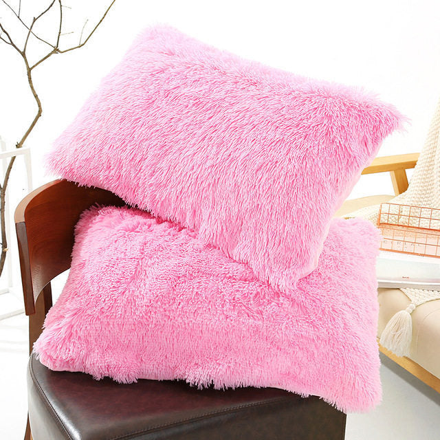 Plush Pillow Case Winter Warm Long Fluffy Slee ARZ