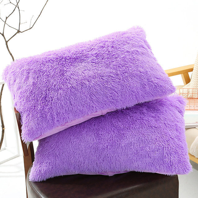 Plush Pillow Case Winter Warm Long Fluffy Slee ARZ