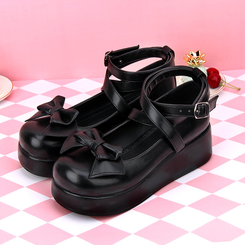 Low Heel Platform Platform Princess Shoes With Lolita Bow ARZ