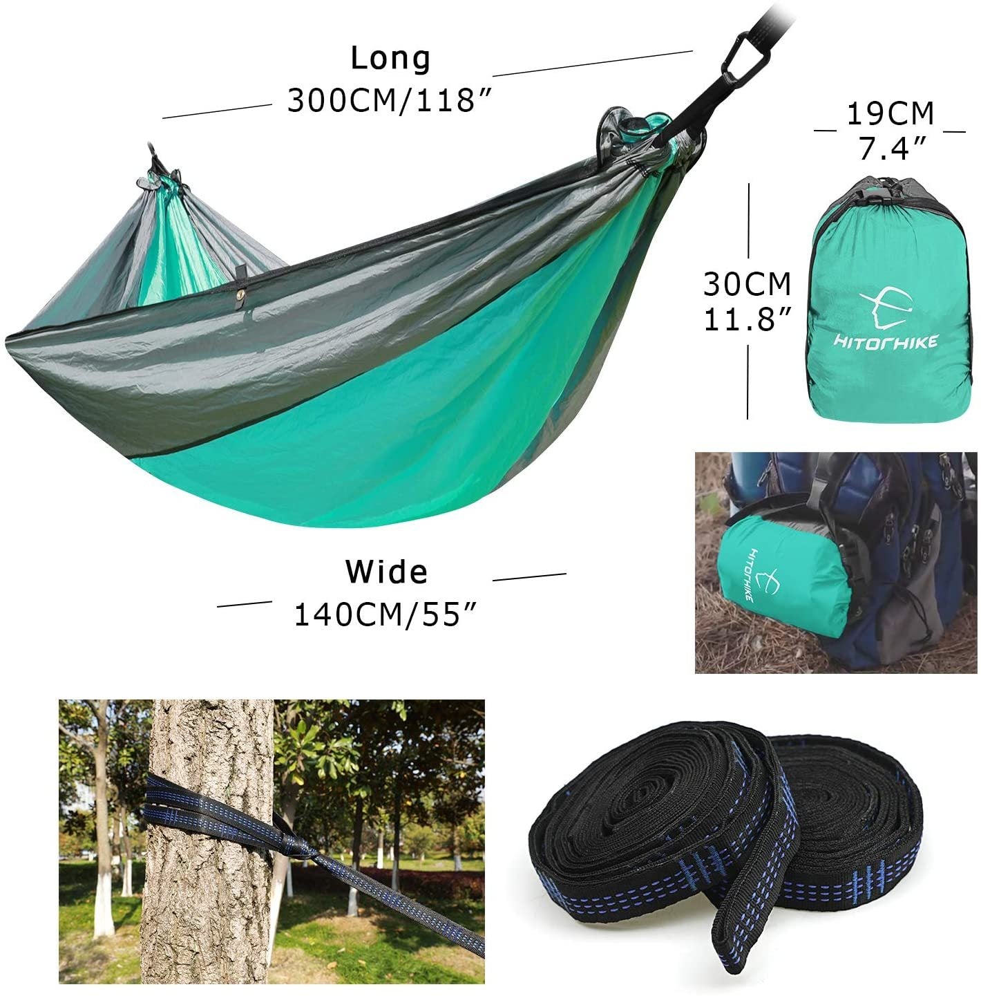 Backpacking Hammock - Portable Nylon Parachute Outdoor Double Hammock ARZ