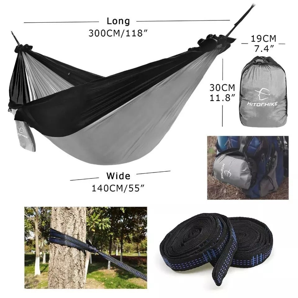 Backpacking Hammock - Portable Nylon Parachute Outdoor Double Hammock ARZ