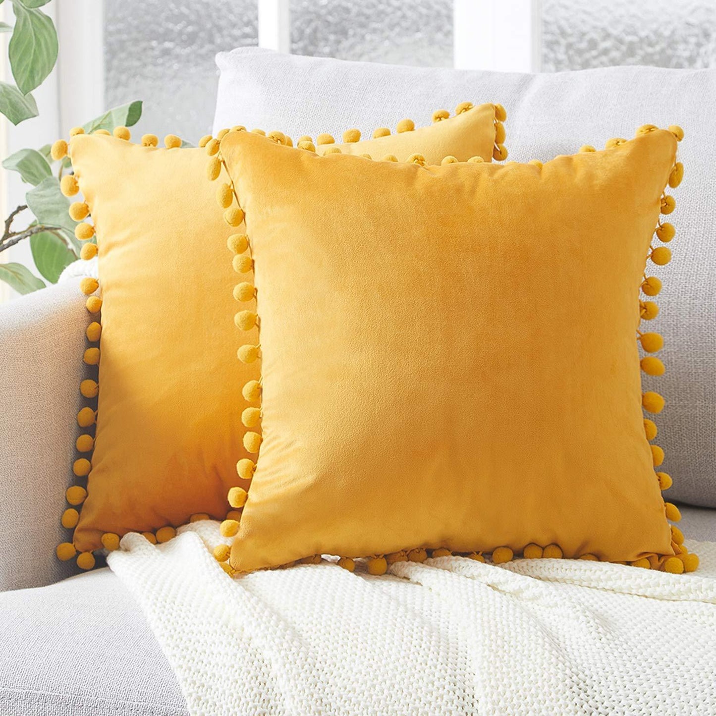 Wind Velvet Solid Color Cushion Cover For Office ARZ