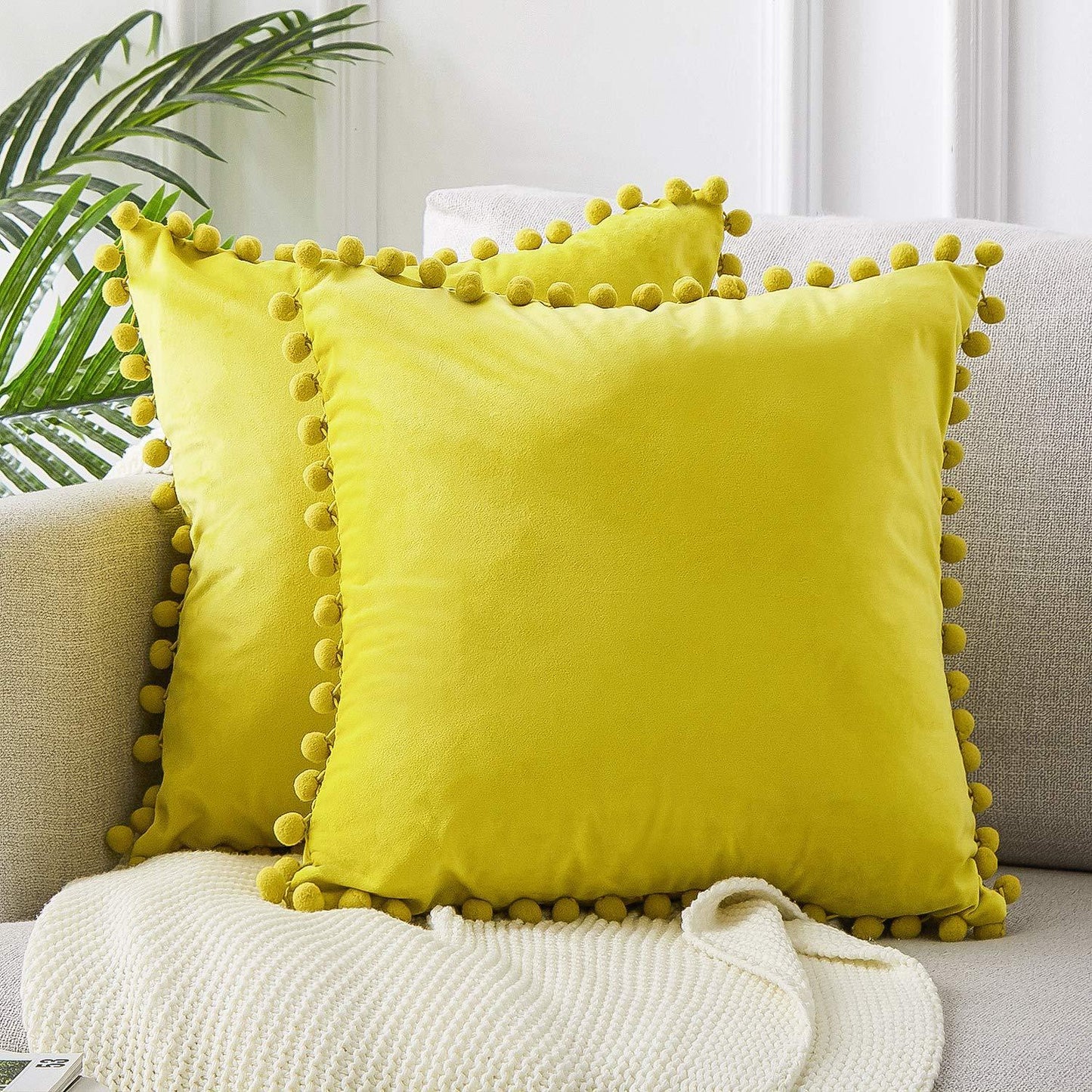 Wind Velvet Solid Color Cushion Cover For Office ARZ