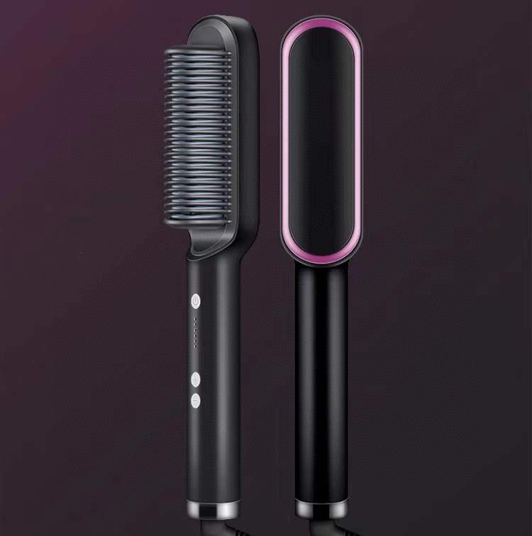 New 2 In 1 Hair Straightener Hot Comb Negative Ion Curling Tong Dual-purpose Electric Hair Brush ARZ