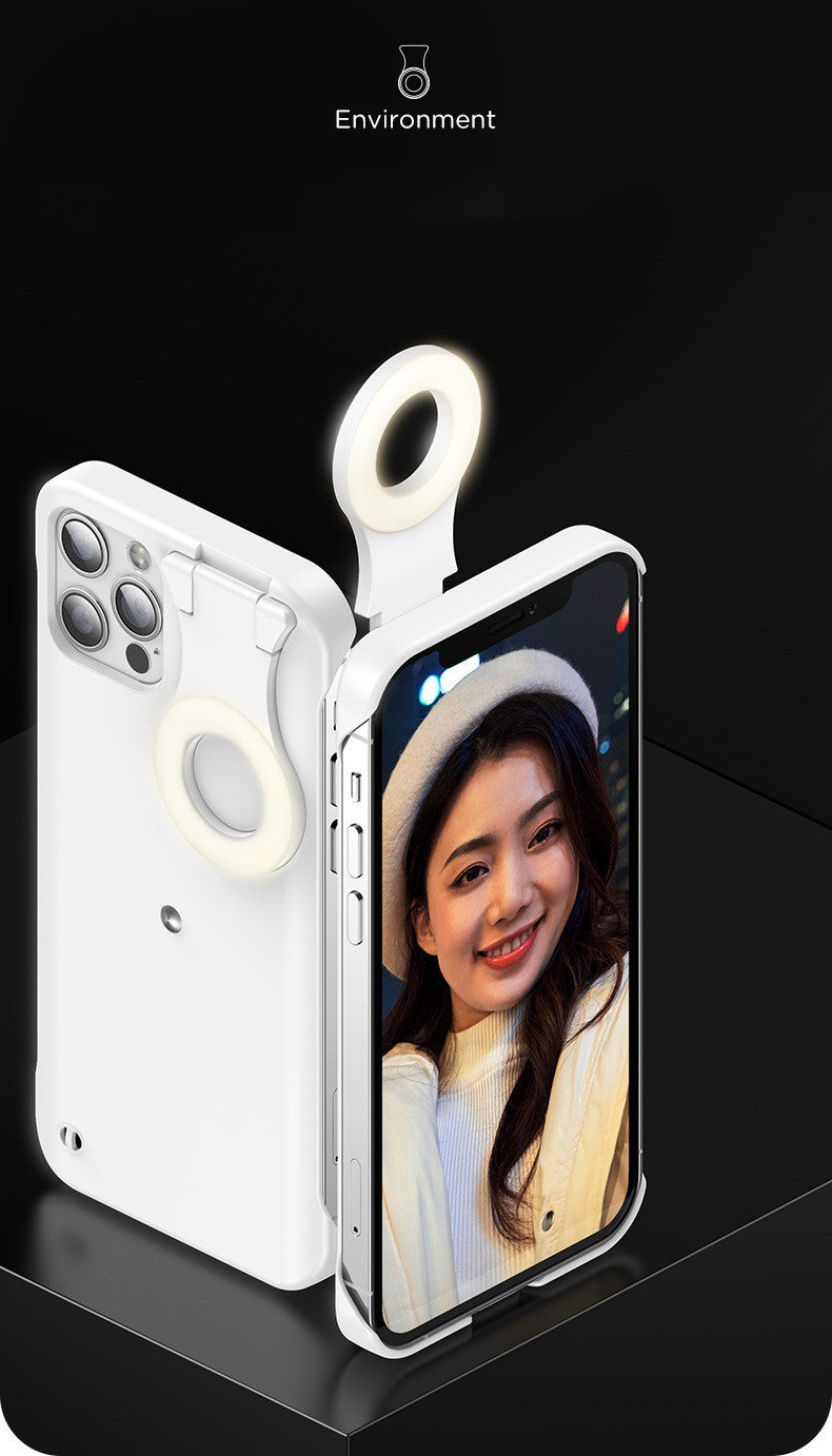 Compatible With Fill Light Selfie Beauty Ring Phone Case Stable Shell Perfect Glow Cover Taking Photo ARZ