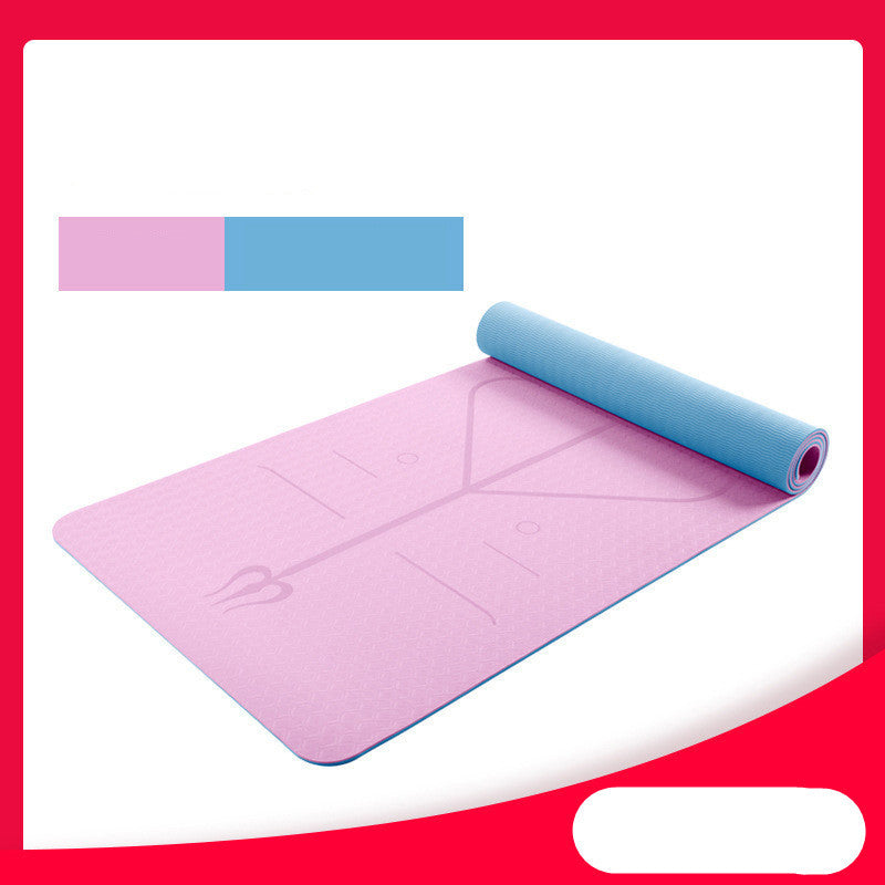 Yoga Mat Two-Color 6Mm Posture Line Yoga Mat Fitness Mat ARZ