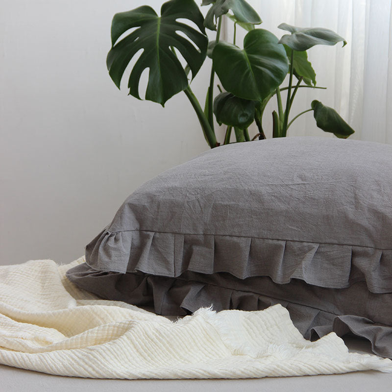 Pure Cotton Ruffled Pillowcase, A Pair Of Single Pillowcases ARZ