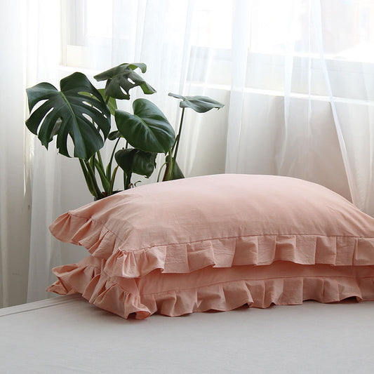 Pure Cotton Ruffled Pillowcase, A Pair Of Single Pillowcases ARZ