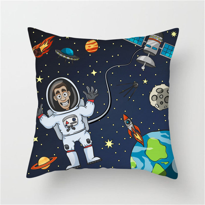 Spaceship Cartoon Cushion Cover Astronaut Rocket Pillow Case Household Pillow Case ARZ