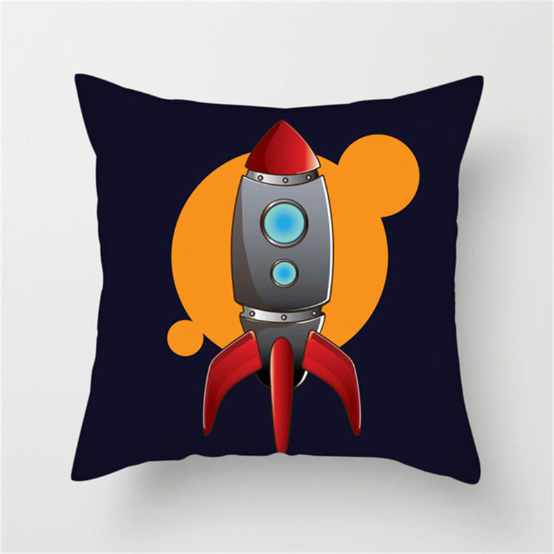 Spaceship Cartoon Cushion Cover Astronaut Rocket Pillow Case Household Pillow Case ARZ