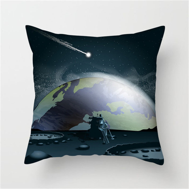 Spaceship Cartoon Cushion Cover Astronaut Rocket Pillow Case Household Pillow Case ARZ