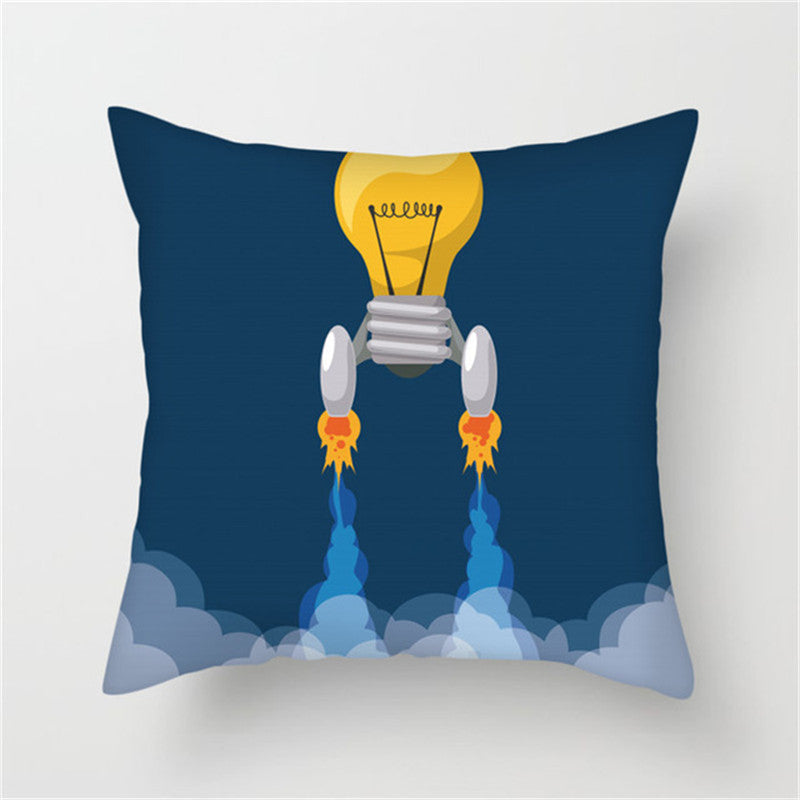 Spaceship Cartoon Cushion Cover Astronaut Rocket Pillow Case Household Pillow Case ARZ