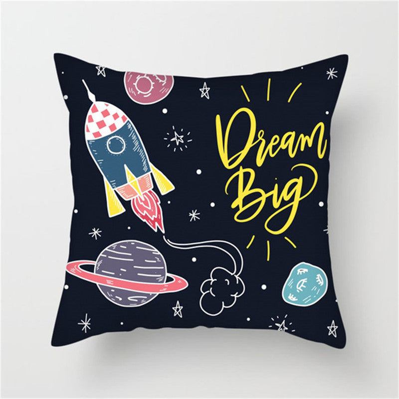 Spaceship Cartoon Cushion Cover Astronaut Rocket Pillow Case Household Pillow Case ARZ