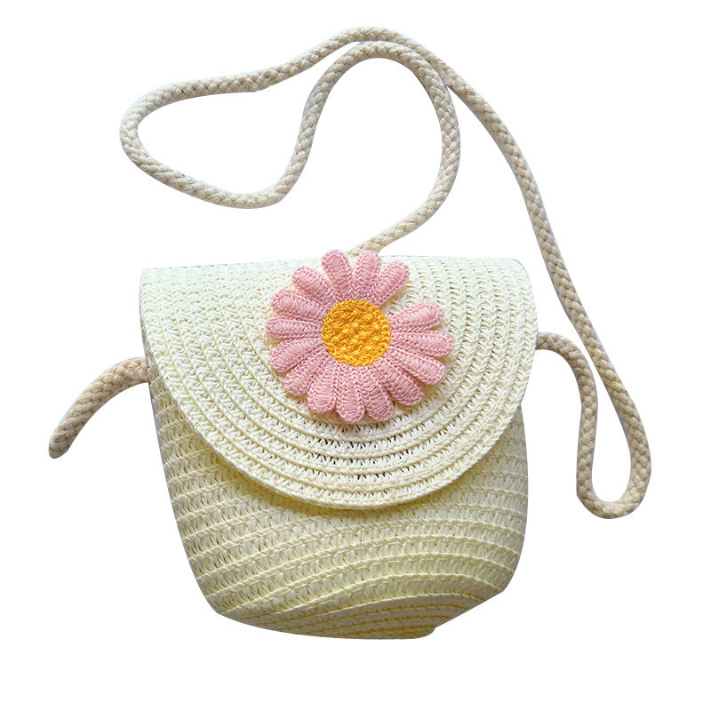 Newest Summer Children Girls Shoulder Bag Daisy Flower Straw Bag ARZ