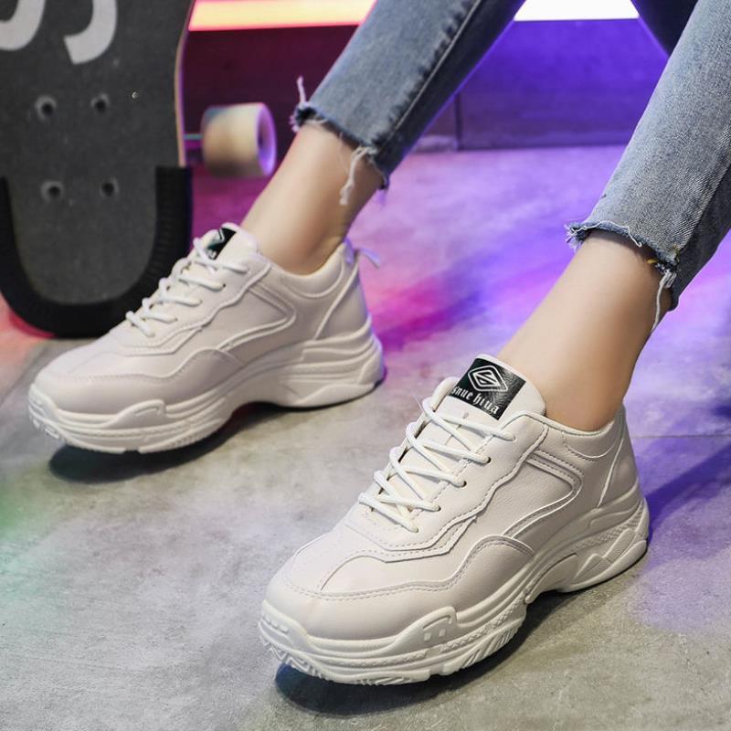 Spring Heightening Sneakers Thick-Soled All-Match White Shoes ARZ