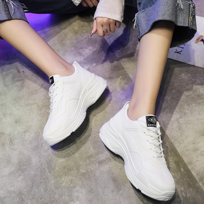 Spring Heightening Sneakers Thick-Soled All-Match White Shoes ARZ