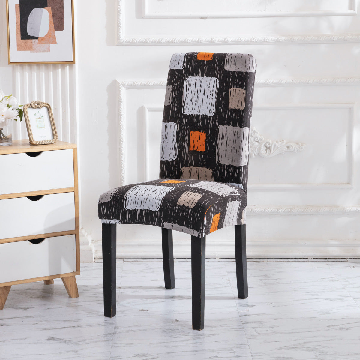 Printed Elastic Chair Cover Household Anti-Fouling Chair Cover ARZ