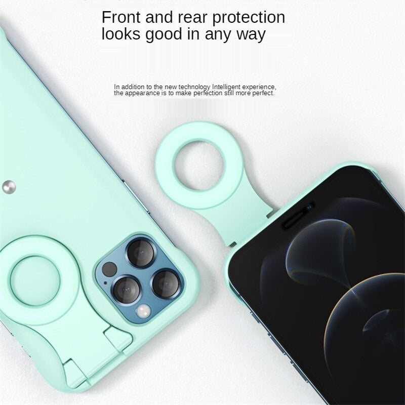 Compatible With Fill Light Selfie Beauty Ring Phone Case Stable Shell Perfect Glow Cover Taking Photo ARZ