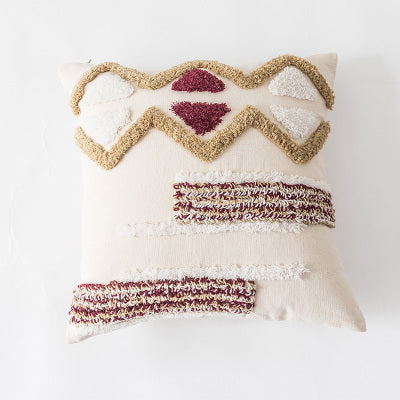 Indian Embroidered Tufted Tassel Pillow ARZ