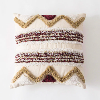 Indian Embroidered Tufted Tassel Pillow ARZ