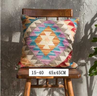 Nordic Pillow Hard Wool Pakistan Imported Handmade Bohemian Retro Pillow ARZ