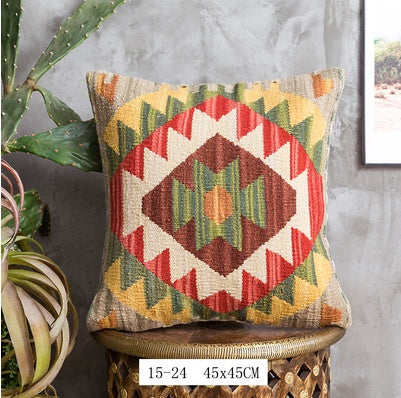 Nordic Pillow Hard Wool Pakistan Imported Handmade Bohemian Retro Pillow ARZ