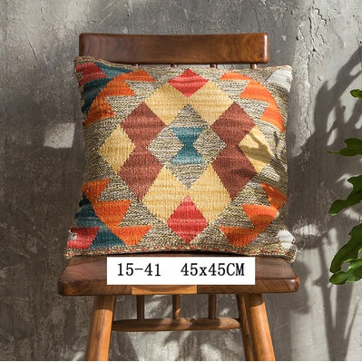 Nordic Pillow Hard Wool Pakistan Imported Handmade Bohemian Retro Pillow ARZ