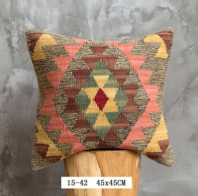 Nordic Pillow Hard Wool Pakistan Imported Handmade Bohemian Retro Pillow ARZ