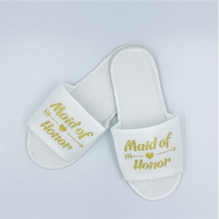 Custom Wedding Pajamas Party Plush Slippers ARZ