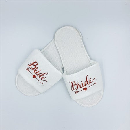 Custom Wedding Pajamas Party Plush Slippers ARZ