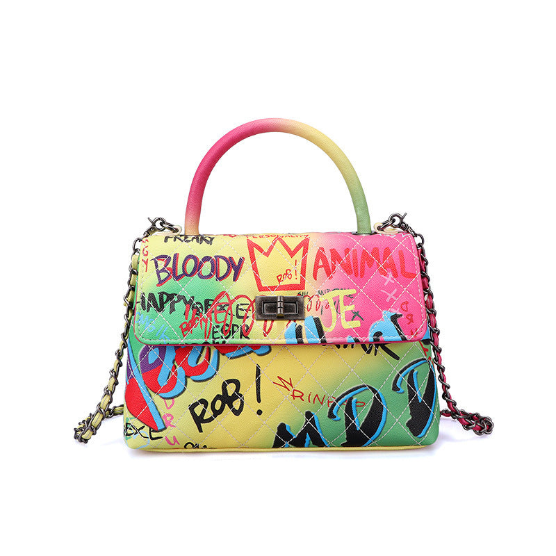 Ladies Painted Graffiti BagsColor Ladies Handbags ARZ