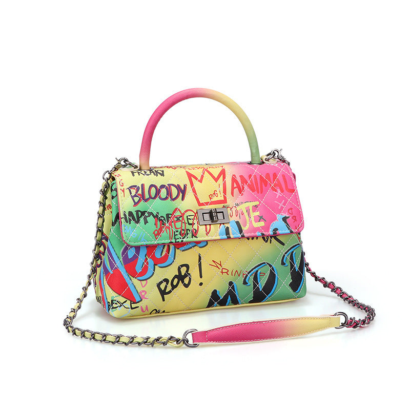 Ladies Painted Graffiti BagsColor Ladies Handbags ARZ