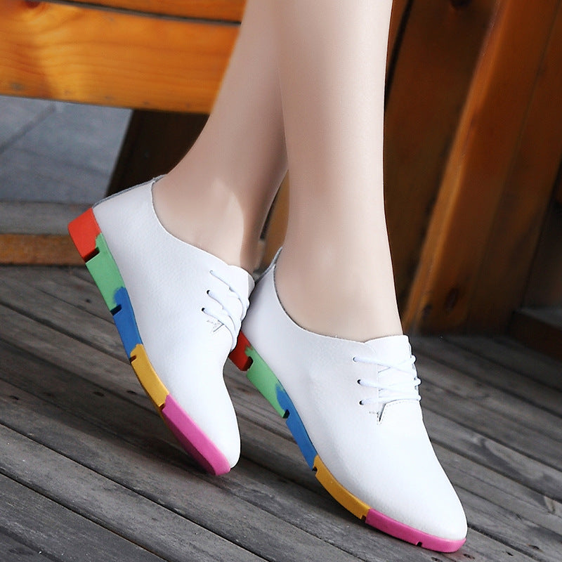 Pointed Shoes Women Leather White Shoes Women Nurse Shoes Casual Shoes Wholesale Specials ARZ