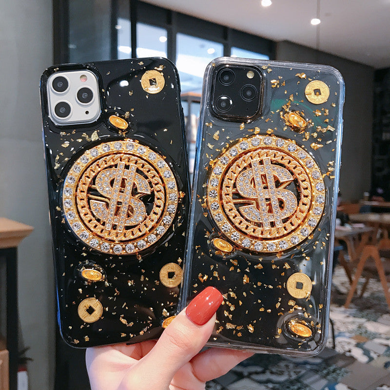 3D Diamond Dollar Turnplate Phone Case Luxury Designer ARZ